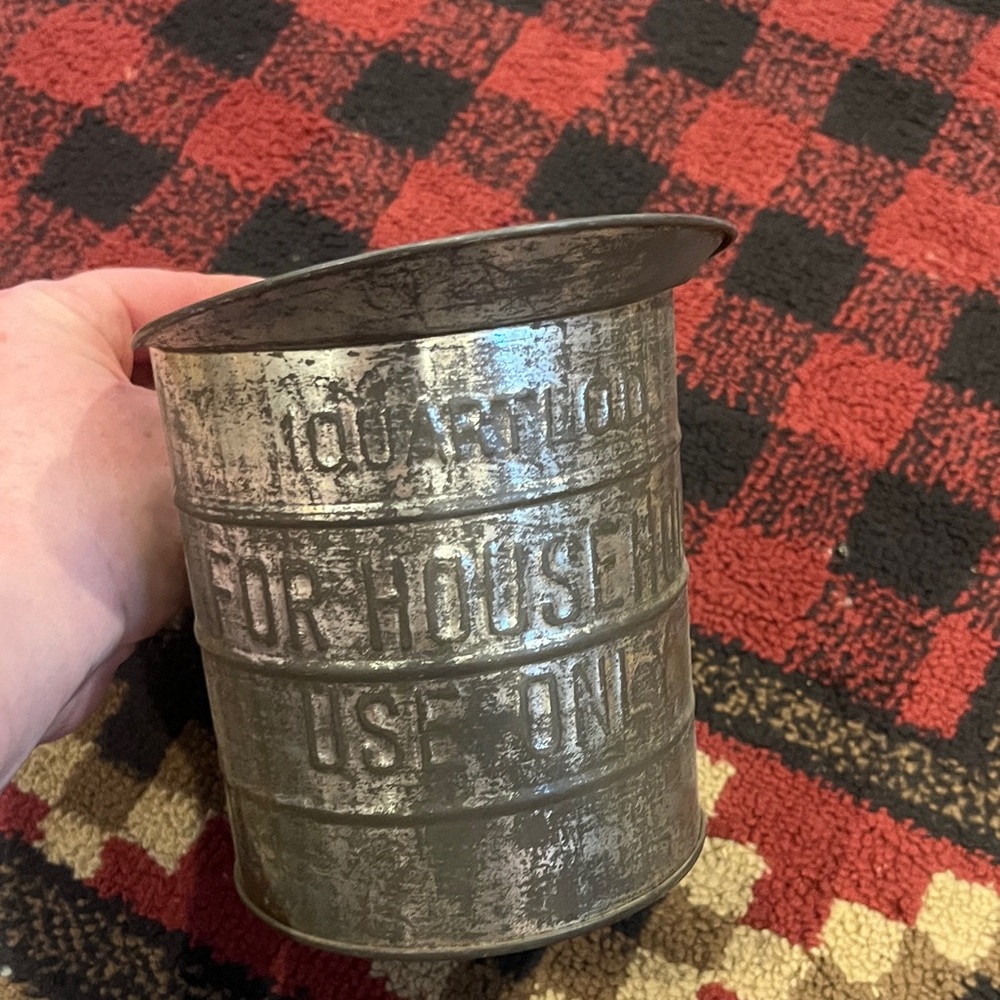 Antique granite ware measuring cup